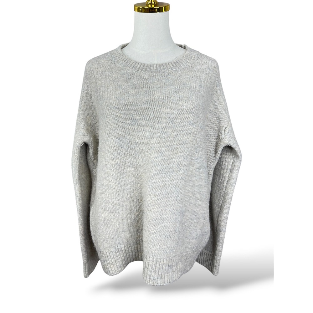Vince Oatmeal Mohair Merino Wool Blend Crewneck Sweater Beige Marled Womens M